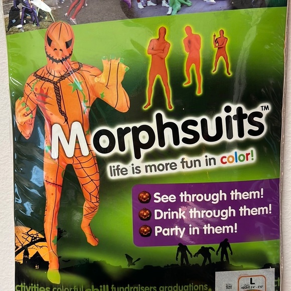 Scary Pumpkin Morph Halloween Fall Party Costume - Picture 4 of 5